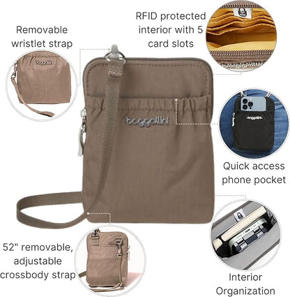 Baggallini Bryant Pouch Small Crossbody Bag for Women - Phone Purse with Crossbody Strap - Lightweight Crossbody Pouch