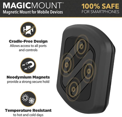 Scosche MAGWSM-2PXCES0 MagicMount Magnetic Suction Cup Phone Mount for Car Windshield/Dashboard, 360° Adjustable Magnet Head, Universal Phone Holder Compatible With iPhone, Samsung & More (Pack of 2)