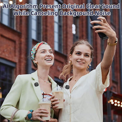 Wireless Lavalier Microphone for iPhone 17/16/15 - Ai Noise Cancelling Mini Microphone USB C Clip on Lapel Mic with Charging Case for Video Recording Vlogging Tiktok YouTube