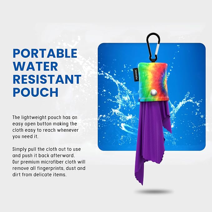 Microfiber Cloth & Glasses Wipes (1 Pack) Lens & Glasses Cleaning Cloth - Eyeglass Cleaner - Camera Lenses & Gadget Delicate Screens - Tie Dye