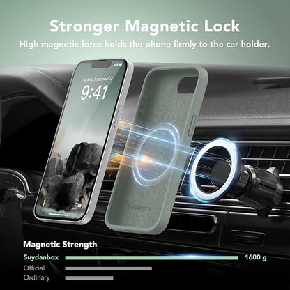 Magnetic for iPhone 17e/iPhone 16e Case, Compatible with MagSafe, [Soft Anti-Scratch Microfiber Lining] Slim Silicone Shockproof Protective Phone Case for iPhone 17e/16e 6.1", Calke Green