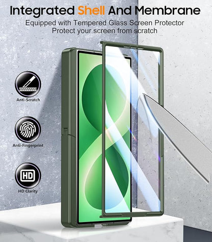 SPIDERCASE Magnetic for Samsung Galaxy Z Fold 8 Ultra Case,Built-in [Screen Protector] [Hinge Protection] [Kickstand] Full Body Protective Phone Case for Z Fold 8 Ultra - Green