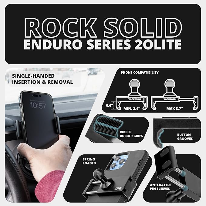 Tackform Link Vent Phone Mount Compatible with 2016-2023 Toyota Tacoma and 2014-2021 Toyota Tundra | Aluminum | Zero Slip, Anti-Scratch | Universal Holder Compatible with iPhone, Galaxy, More | Blue