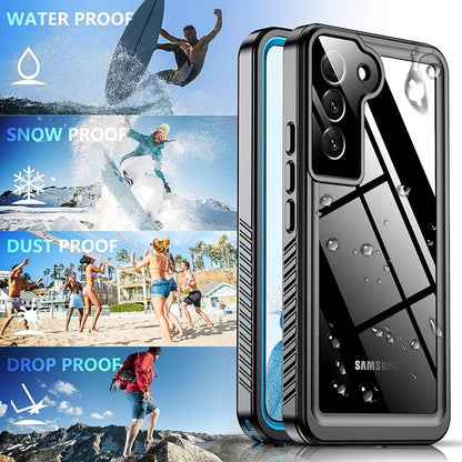 SPIDERCASE for Samsung Galaxy S22 Waterproof Case,[12FT Military-Grade Drop Protection] IP68 Water Resistance [Built-in Screen Protector] Full Body Sealed Protection Phone Case 6.1", Blue