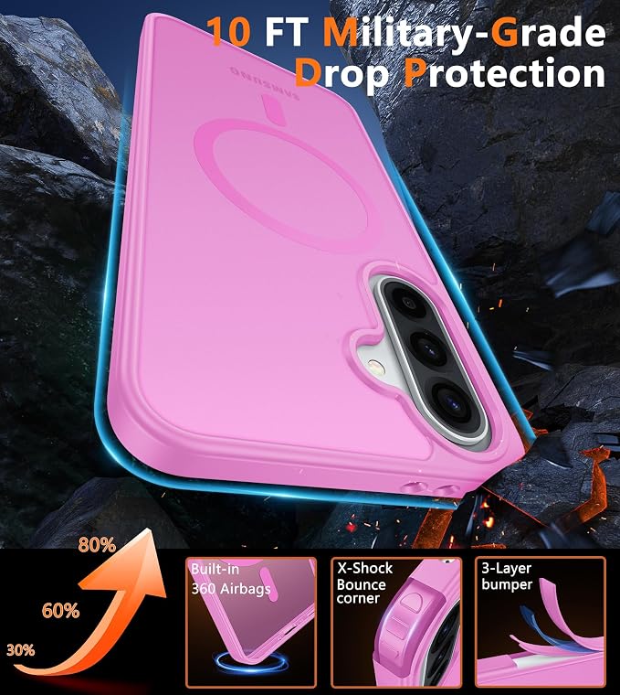 FNTCASE for Samsung Galaxy A36-5G Case: for Galaxy A56 5G Case Magnetic Translucent Matte Shockproof Slim Phone Cover - Military Grade Drop Proof Hard Back Anti-Fingerprint Protective Case - 6.7 inch