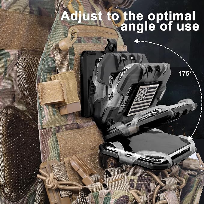 Molle Phone Holder Universal Tactical Phone Holder for Tactical Plate Carrier Molle Vest Attachments Compatible with Screen Size 4.7"-6.7" Phones (Black)