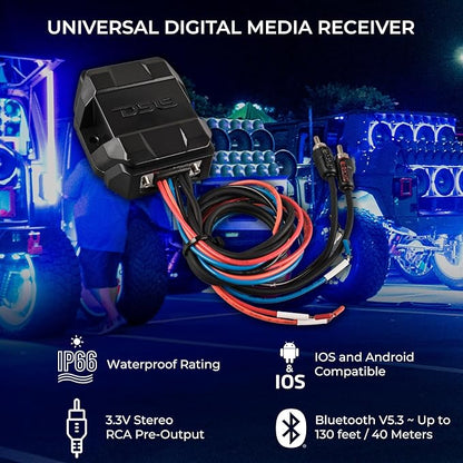 DS18 BTC-Five Universal Wireless Bluetooth 5.3 Audio Receiver, Long Range Up to 130 feet, Water Resistant, iOS and Android Compatible