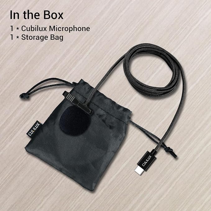 Cubilux USB C Lavalier Microphone, Unidirectional Type C Mini Lapel MIC for Android, MacBook, iPhone 17/16/15, iPad Pro 13/12.9/11, iPad Air 13/11, Samsung S25/S24/S23/S22, Pixel 10/9/8/7 Pro, 5 FT