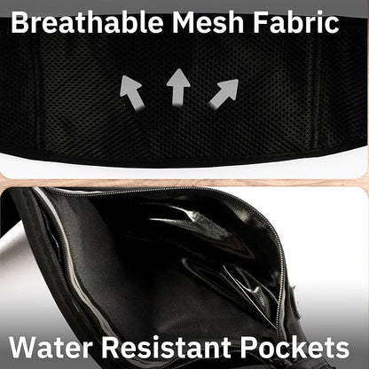 Running Belt with 500ml Water Bottle Holder Slim Waist Pack Fanny Pack Phone Holder Water Resistant Reflective Adjustable Elastic Strap Lightweight Capacity Running Waist Bag (Black)