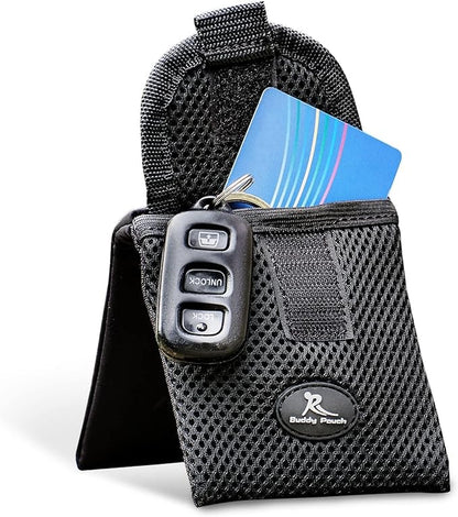 Running Buddy Mini Magnetic Belt Bag - Magnetic Quick-Attach Workout Belt - Water-Resistant Waist Bag - 3.75 x 4 in, Black