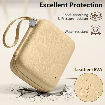Charger Case for Macbook, Portable Tech Electronic Organizer Bag, Small Travel Storage Pouch for Laptop Accessories, MacBook Power Adapter, Charging Cords, USB Drives (Light Khaki, L)