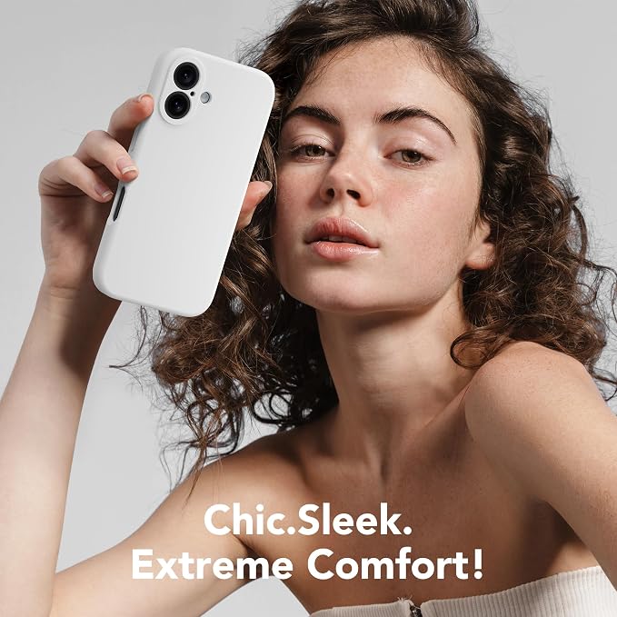 Magnetic for iPhone 16 Plus Case, Compatible with MagSafe, [Full Camera Protection][Screen Protector] Silicone Shockproof Protective Phone Case for iPhone 16 Plus 6.7", White