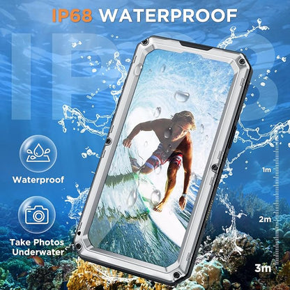 Beasyjoy for iPhone 16 Pro Case Waterproof, Metal Heavy Duty Full Body Protective Case with Built-in Screen Protector, Military Grade Shockproof Dustproof Defender Cover for iPhone 16 Pro 6.3", Silver