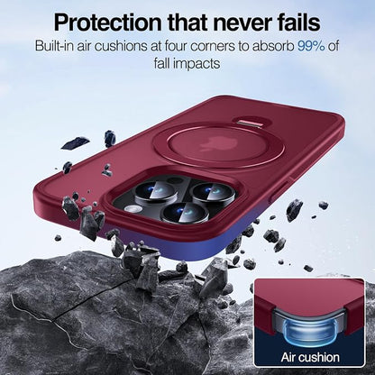 Anqrp 360° All-in-ONE Stand Case for iPhone 13 Pro Case with Rotatable Magnetic Kickstand Ring Holder, Compatible with MagSafe, MIL-Grade Shockproof iPhone 13 Pro Phone Case Cover 6.1 inch, Red