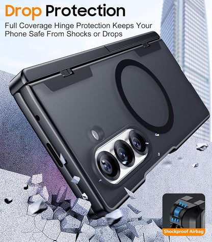 SPIDERCASE Magnetic for Samsung Galaxy Z Fold 8 Ultra Case,Built-in [Screen Protector] [Hinge Protection] [Kickstand] Full Body Protective Phone Case for Z Fold 8 Ultra - Black