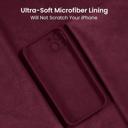 FireNova Designed for iPhone 15 Case, Silicone Upgraded [Camera Protection] Phone Case with [2 Screen Protectors], Soft Anti-Scratch Microfiber Lining Inside, 6.1 inch, Plum