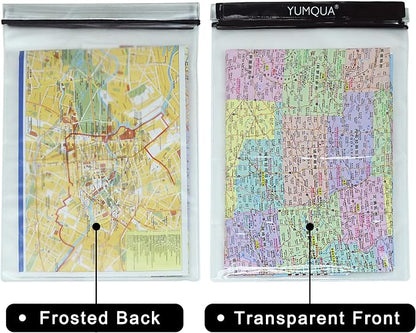 YUMQUA Waterproof Bags Large Size 3 Pack, Clear Watertight Pouch Holder for Document Map Camera Mobile Phone Car Key, fits Kayaking Boating Hiking Water Sports