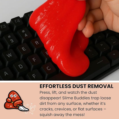 Slime Buddies Car Cleaning Gel Putty - 3 Pack Strawberry Scent Interior Detailing Tool for Cup Holder, Air Vent & Keyboard - Reusable Auto Detailing Accessory - Dust Remover Goop - Gift for Men Women
