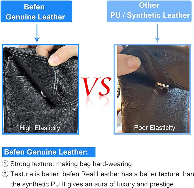 befen Genuine Leather Small Crossbody Bags for Women Cell Phone Bag Cross Body Purses,Silver Zipper