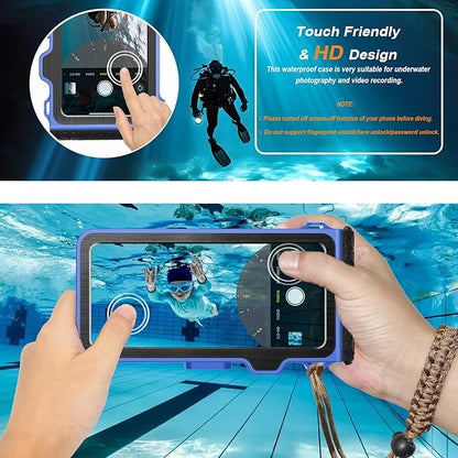 2026 Diving Snorkeling Phone Case for iPhone 17/16/15/14/13/12/11 Pro Max/XS/X Samsung Galaxy S26/S25/S24 Professional Scuba Dive Waterproof Underwater Photo Video Cover (4TH Gen, Blue-)
