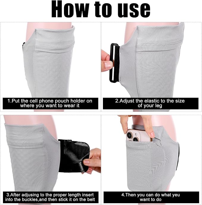 Leg Phone Holder, Cell Phone Leg Straps Ankle Wallet Thigh Holder Wallet Calf Straps Adjustable Arm Pouch Non Slip Sports Armband Storage Bag for Equestrian Jogger Running Workout