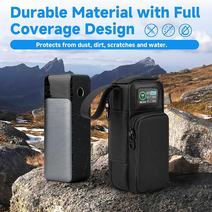 Travel Case for Anker 737 Power Bank 24,000mAh 3-Port, Protective Storage Bag Pouch for Anker 737 PowerCore 24K Portable Charger (Case Only) - Black
