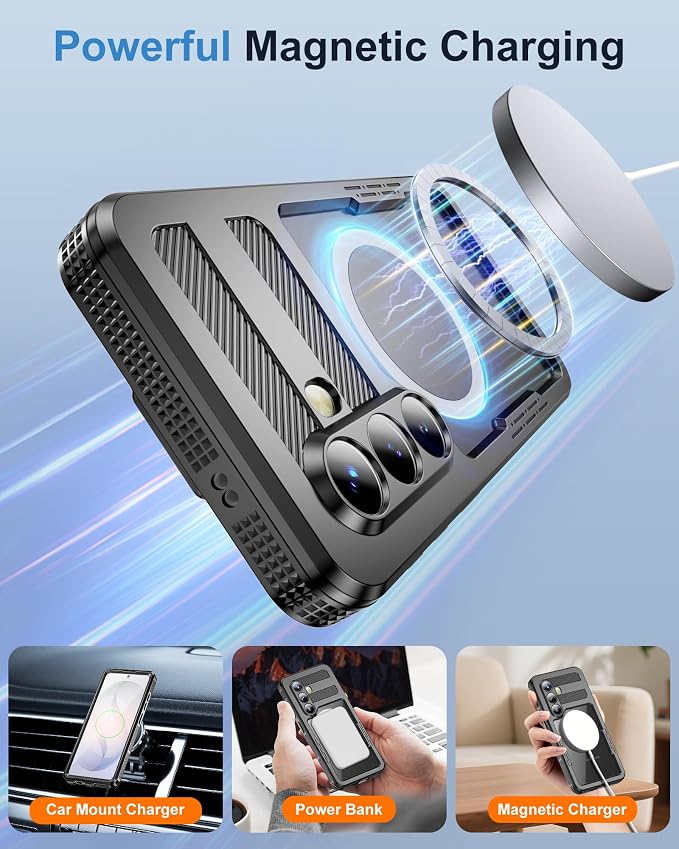 for Samsung Galaxy S26 Waterproof Case, [Fit for Magsafe] [IP68 Water Proof] [Built-in Screen Protector], Magnetic Heavy Duty Military Grade Rugged Phone Case for S 26 6.3", Black