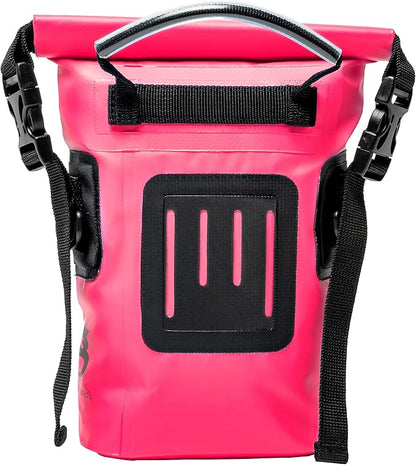geckobrands Waterproof Phone Tote with 2L Dry Bag and Adjustable Strap – Protect Your Phone and Valuables While on The Go Neon Pink