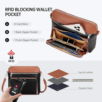 Crossbody Purses for Women Small Crossbody Bags for Women with Built in RFID Wallet