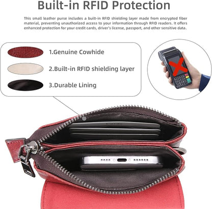 Iswee Leather Crossbody Bags for Women RFID Blocking Cell Phone Purse Small Anti-Theft Zippered with Card slots