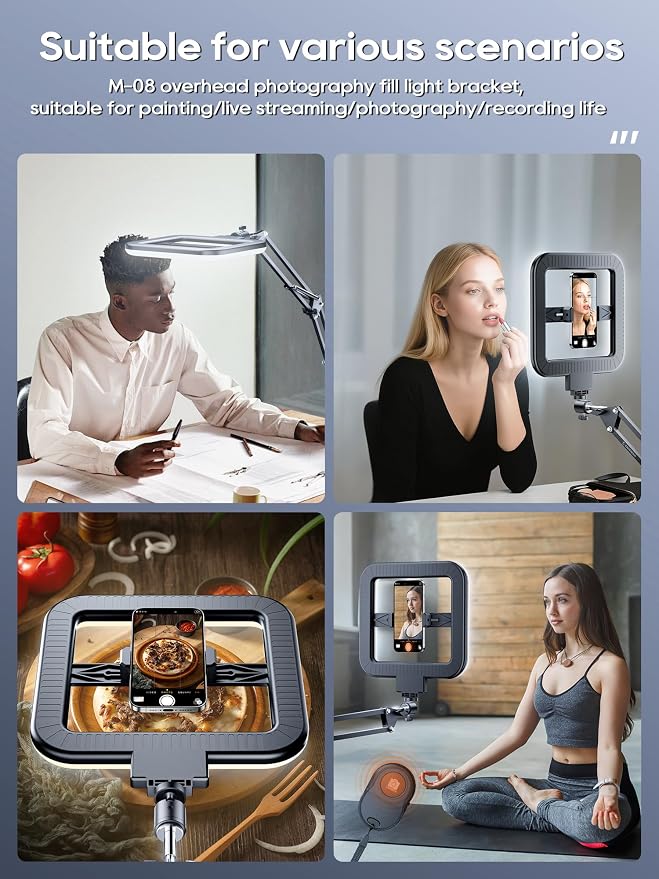 12'' Selfie Ring Light with Clamp Stand for Video Recording, Live Streaming(YouTube, Instagram, TIK Tok), Compatible with Phones, Cameras and Webcams