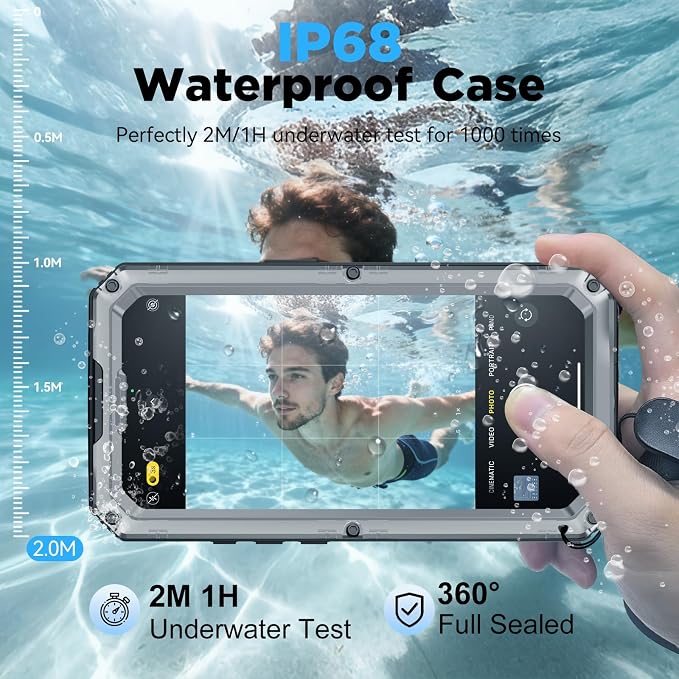 Beasyjoy for iPhone 17 Case Waterproof, Heavy Duty Metal Full Body Protection, Built-in Screen Protector, Military Grade Shockproof Dustproof Rugged Cover for iPhone 17 6.3 inch, Silver