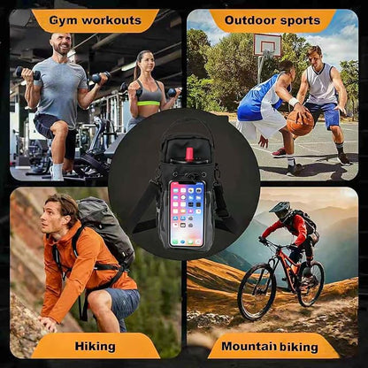 Magnetic Gym Bag for Men & Women – Strong Magnetic Water Bottle Holder & Touch-Screen Phone Pocket | Adjustable Strap Sling Bag for Gym, Travel, Sports | Keep Items Secure & Off Dirty Floors