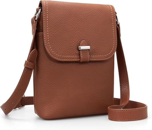 befen Genuine Leather Small Crossbody Bags for Women, Womens Cell Phone Purses Cross body Bag Purse with RFID Card Slots