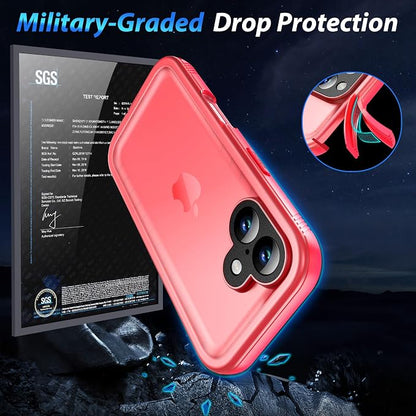SPORTLINK for iPhone 16 Waterproof Case - Shockproof Dustproof Case with Built-in Clear Screen Protector, Full Body Heavy Duty Sealed Protective Cover for i Phone 16 6.1" Pink