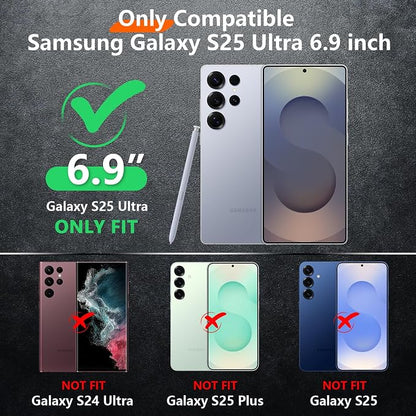 Red2Fire for Samsung Galaxy S25 Ultra Case, [Military Grade Drop Protection] Heavy Duty Full Body Shockproof Protection Non-Slip Phone Case for S25 Ultra Case 6.9 inch Black