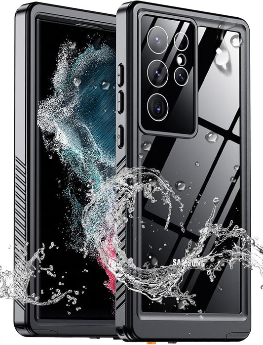 MOZOTER for Samsung Galaxy S22 Ultra Case Waterproof,[IPX8 Underwater Case][Full Body Shockproof & Military Dropproof]Clear Sound Quality Built-in Screen Protector for Samsung S22 Ultra 6.8 inch-Black