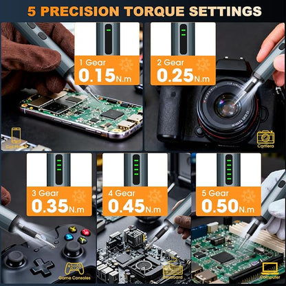 Mini Electric Screwdriver, 4.2V Precision Screwdriver Set Cordless Screwdrivers Rechargeable 76 In 1 Magnetic Bit Repair Tech Tool Kit for Electronics Computer Phone Laptop Camera RC Car Watch Glasses