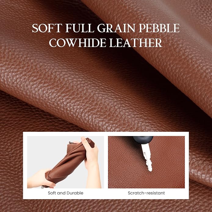 befen Genuine Leather Wristlet Wallet for Women Soft RFID Leather Clutch Purse with Built in Wallet Trendy Crossbody Bag