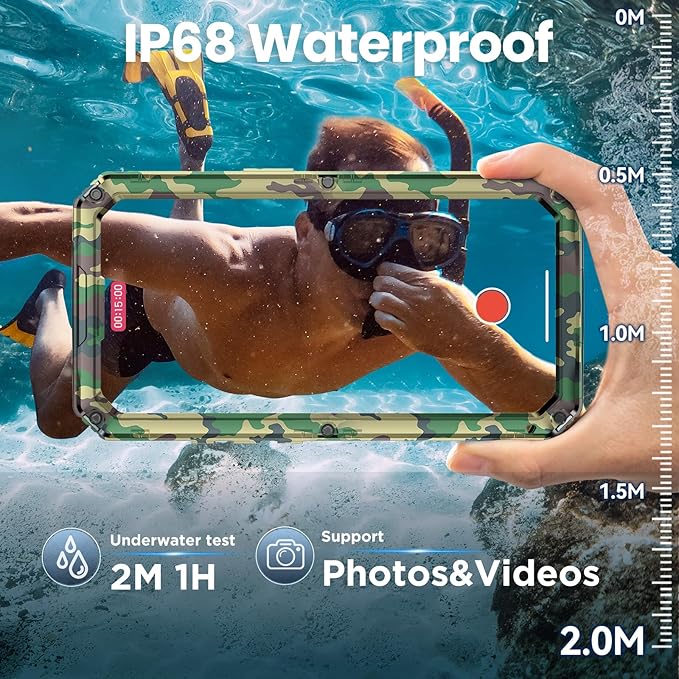 Mitywah Waterproof Case for iPhone 17 Pro, Rugged Metal Case with Built-in Screen Protector, Heavy Duty Full Body Shockproof Protective Cover 6.3 inch, Camouflage
