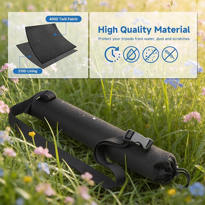 Travel Carrying Case for Selfie Stick All in One Extendable Cell Phone Tripod Stand with Remote, Nylon Monopod Storage Bag Fits Folded Phone Tripod & Selfie Stick up to 14.5" (Bag Only)