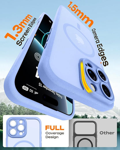 TOCOL for Phone 16 Pro Max Case, Compatible with Magsafe Charger, Full Camera Protection, Drop Protection, Translucent Matte Phone Case for iPhone 16 Pro Max 6.9 inch (Sky Blue)
