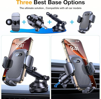 Romuto Phone Holders for Your Car Phone Holder Mount【Super Suction】Cell Phone Mount for Car Accessories for Women Men Windshield/Vent/Dash Truck Stand Desk Mount Clamp Holder for iPhone Samsung Camera