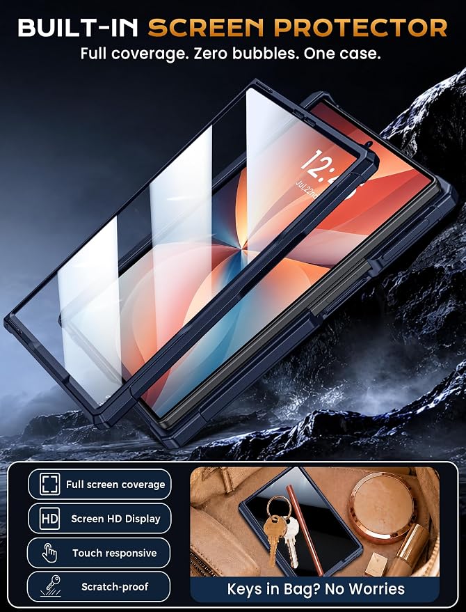 Protective Case for Samsung Galaxy Z Fold 8 5G 2026, Magnetic MagSafe Compatible, Full Hinge Protection, Dual Angle Kickstand, Shockproof Anti-Scratch TPU+PC Phone Cover Blue