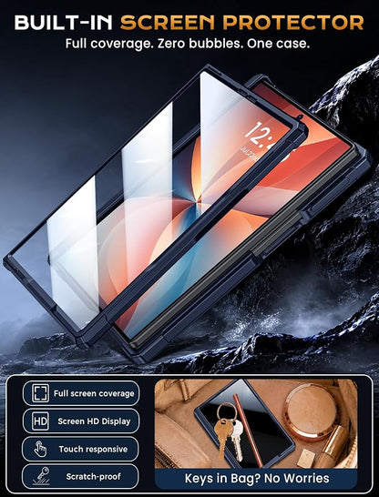 Protective Case for Samsung Galaxy Z Fold 8 5G 2026, Magnetic MagSafe Compatible, Full Hinge Protection, Dual Angle Kickstand, Shockproof Anti-Scratch TPU+PC Phone Cover Blue