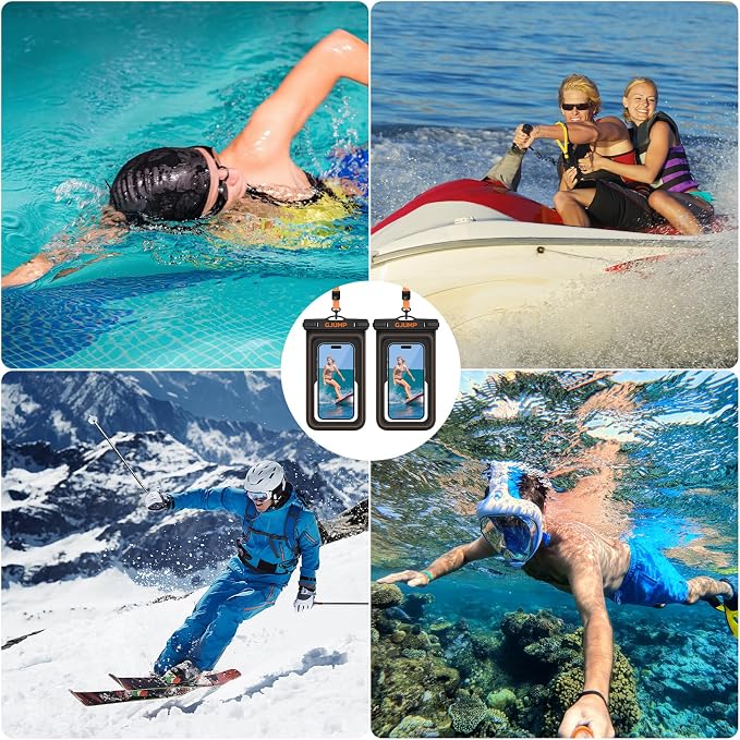 Waterproof Phone Pouch Floating 2 Pack, IP68 Dry Bag Compatible with iPhone 17 16 15 14 Pro Max, Underwater Phone Case for Snorkeling Beach Swimming Cruise Travel Essentials