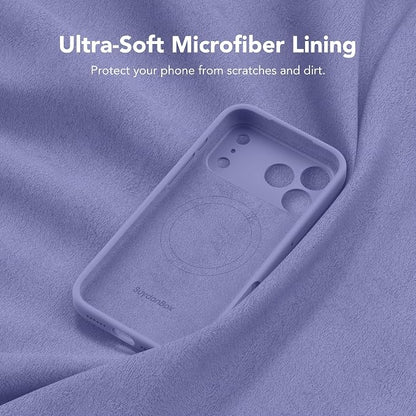 Magnetic for iPhone 17 Pro Case, Compatible with MagSafe, [Full Camera Protection][Screen Protector] Silicone Shockproof Protective Phone Case for iPhone 17 Pro 6.3", Lavender Gray