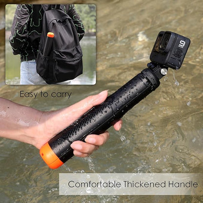 Floating Selfie Stick for GoPro Hero 13 12 11 10 9 8 Mini Max Fusion Session, DJI OSMO Action 6 5 Pro 4, AKASO Brave EK7000, 4 in 1 Underwater Waterproof Pole Monopod Hand Grip Tripod Stand