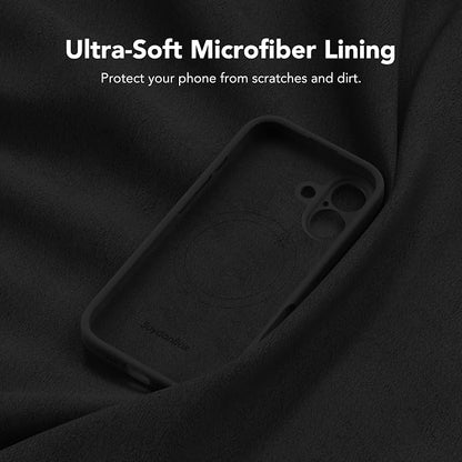 Magnetic for iPhone 17 Case, Compatible with MagSafe, [Full Camera Protection][Screen Protector] Silicone Shockproof Protective Phone Case for iPhone 17 6.3", Black