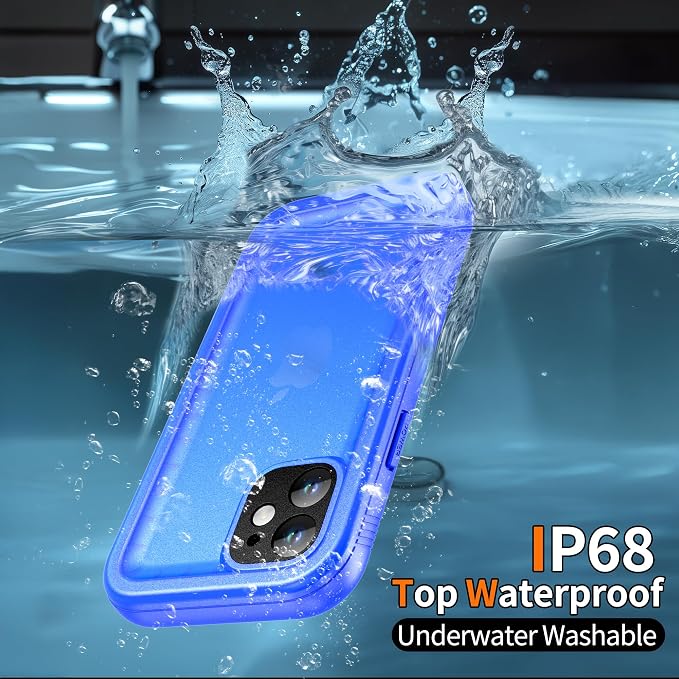 Cozycase Compatible with iPhone 12 Mini Waterproof Case - Full Body Rugged Dustproof Shockproof Case with Built-in Screen Protective Case for iPhone 12 Mini 5.4 inch (Blue)